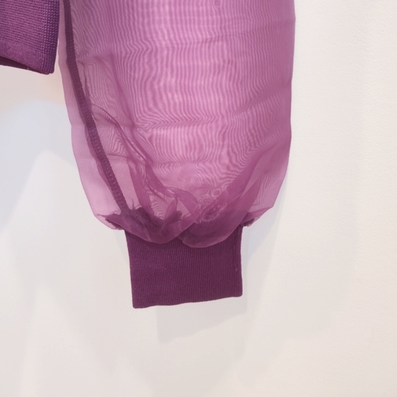 House of Harlow 1960 Sheer Puff Sleeves Knit Top - Picture 7 of 12